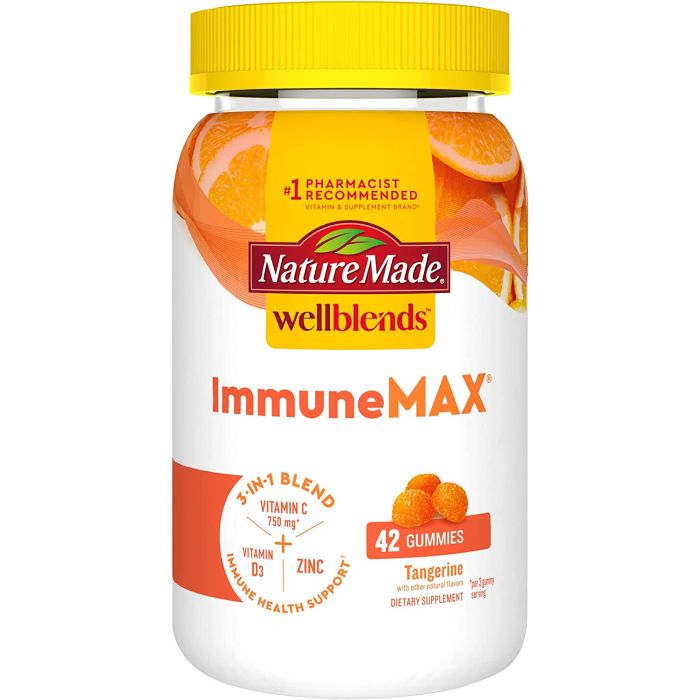 Nature Made Wellblends ImmuneMAX 42 Tangerine Flavor Gummies - supplemynts.com