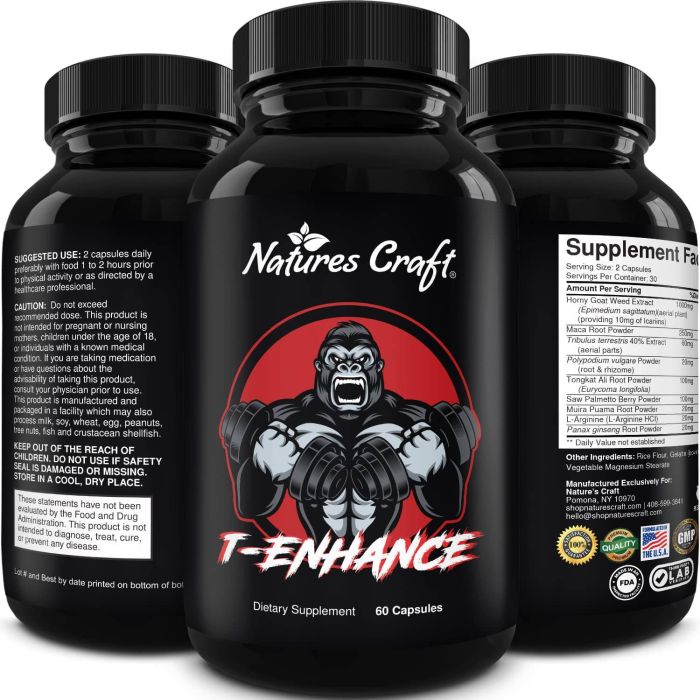 Nature's Craft 60 Capsules T Enhance Male Testosterone Booster - supplemynts.com