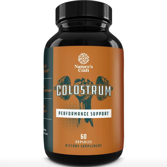 Nature's Craft Bovine Colostrum Performance Support Supplement 60 Caps - supplemynts.com