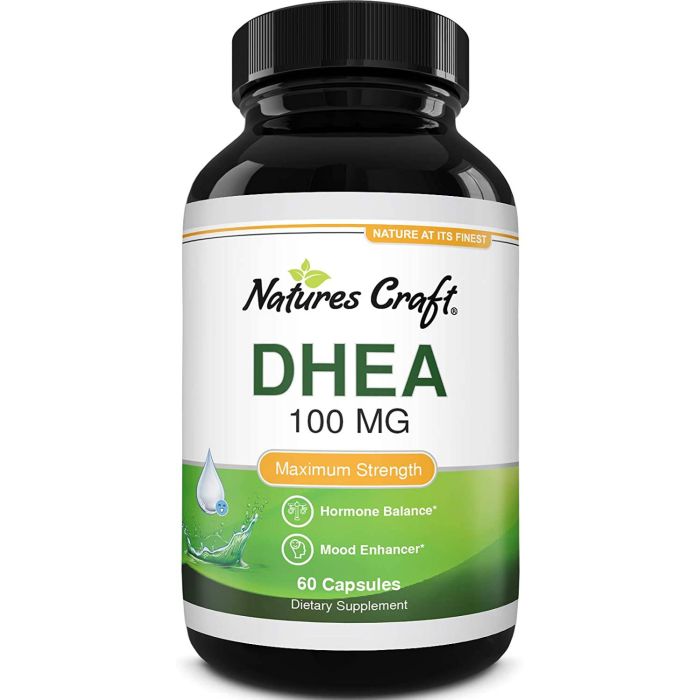 Nature's Craft Dhea 100mg Max Strength Supplement 60 Caps - supplemynts.com