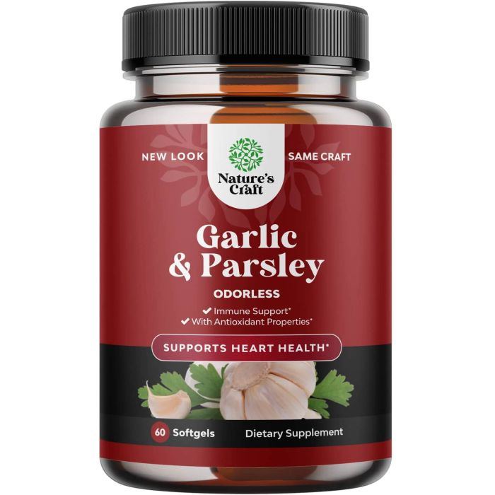 Nature's Craft Garlic Parsley Heart Health Support Supplement 60ct - supplemynts.com