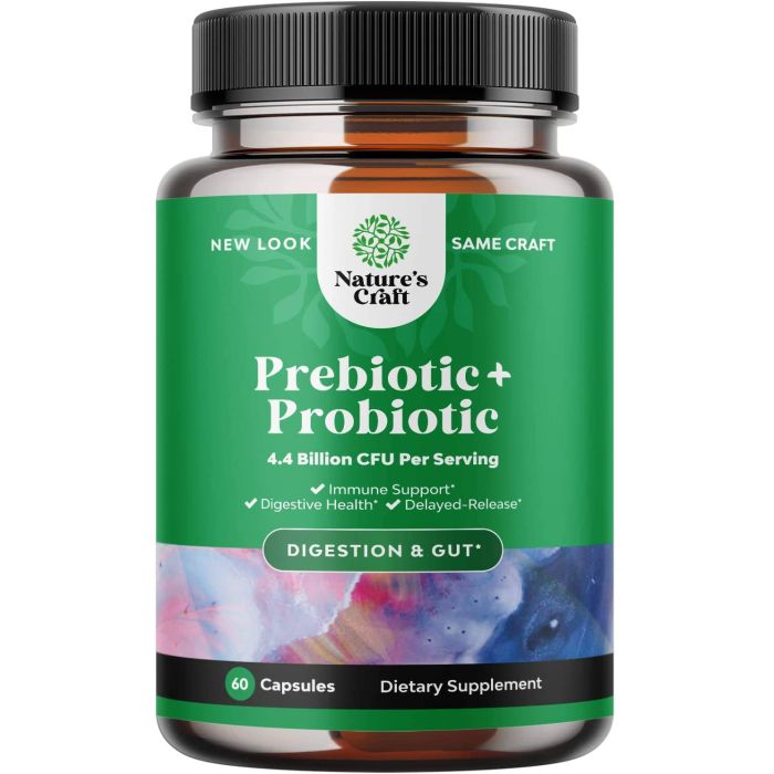 Nature's Craft Prebiotic And Probiotic Digestive Health Support 60caps - supplemynts.com