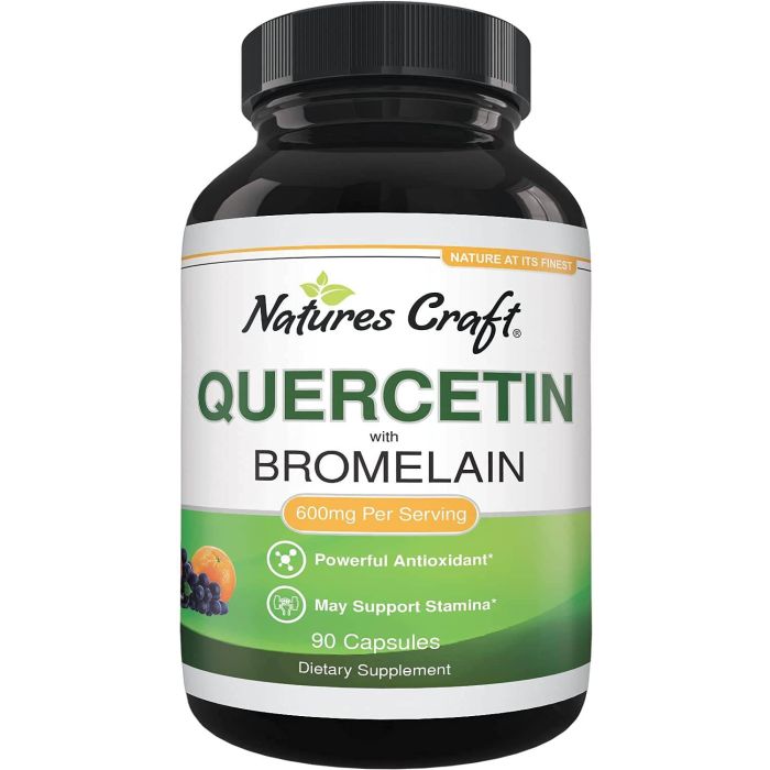 Nature's Craft Quercetin Bromelain 90 Caps Supplement - supplemynts.com