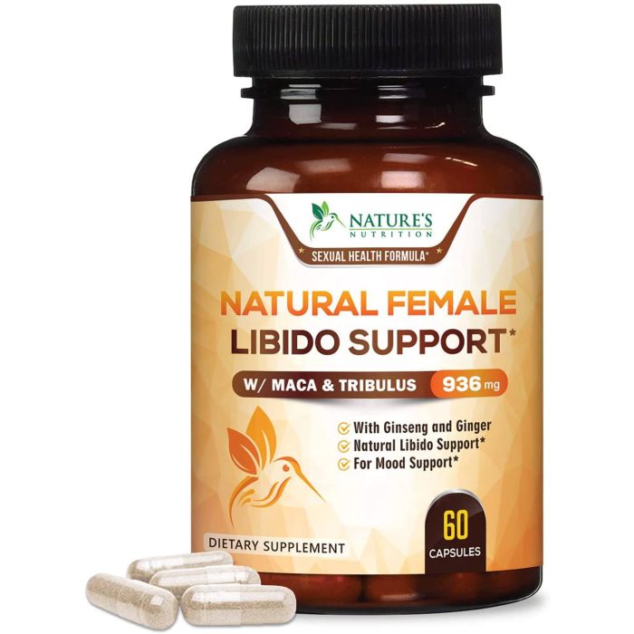 Nature's Nutrition Natural Female Libido Support 60 Caps Maca Tribulus - supplemynts.com