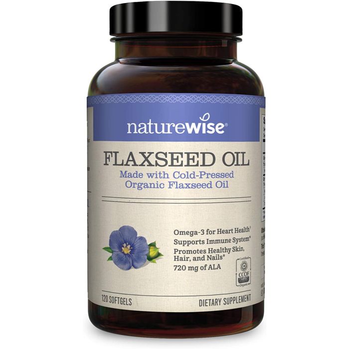 NatureWise Cold Pressed Organic Flaxseed Oil 120 Softgels - supplemynts.com