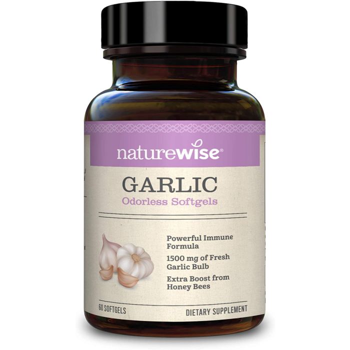 NatureWise Garlic Odorless 60 Softgels 1500mg Dietary Supplement - supplemynts.com