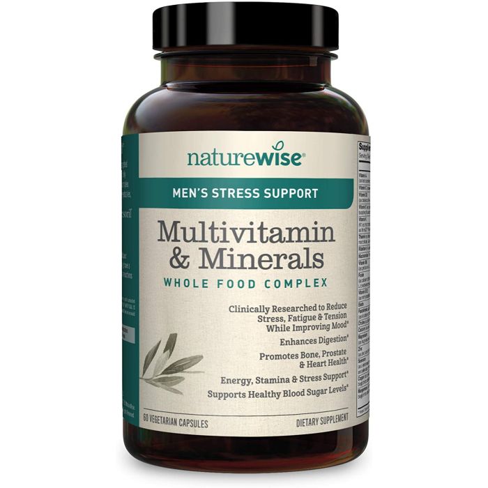 NatureWise Men's Multivitamin Minerals Stress Support 60 Veggie Caps - supplemynts.com