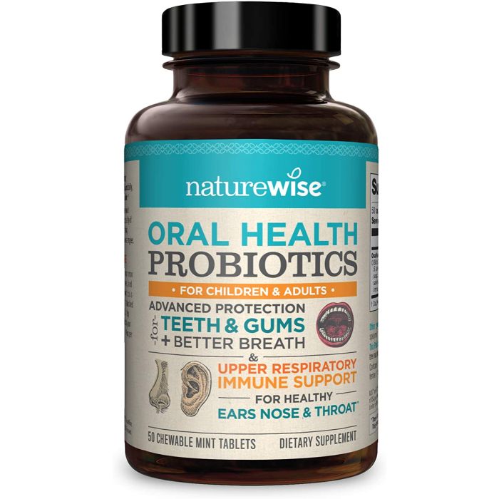 NatureWise Oral Health Chewable Probiotics 50 Mint Flavored Tablets - supplemynts.com