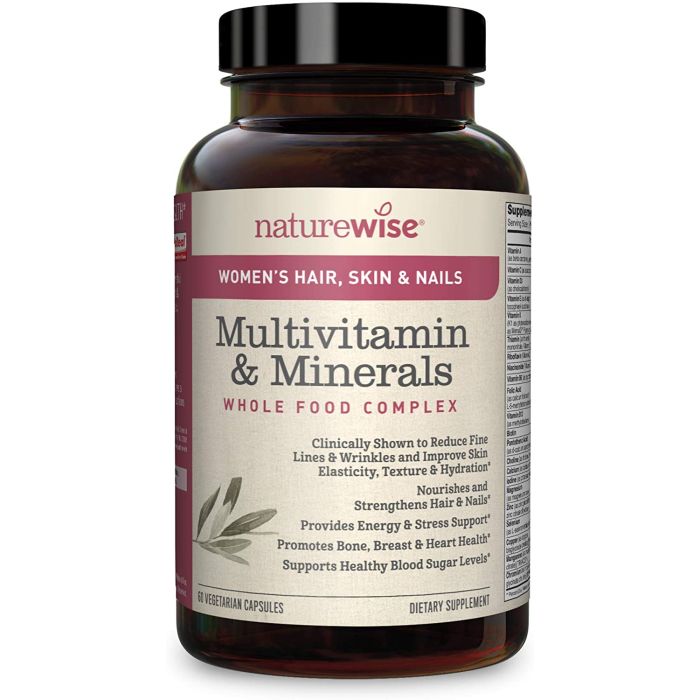 NatureWise Women's Multivitamin Hair Skin Nails Support 60 Veggie Caps - supplemynts.com