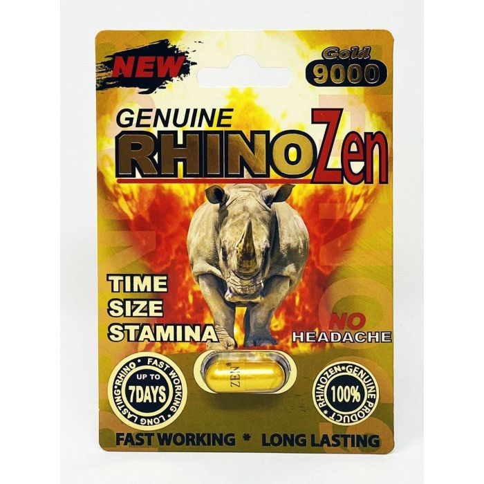 New Genuine Rhino Zen 9000 Gold Male Enhancement Pill - supplemynts.com