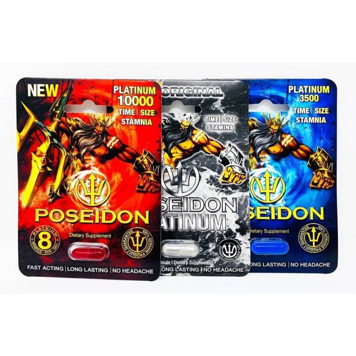 New Poseidon Pack 3 Male Sexual Enhancement Platinum Red Blue Pill - supplemynts.com