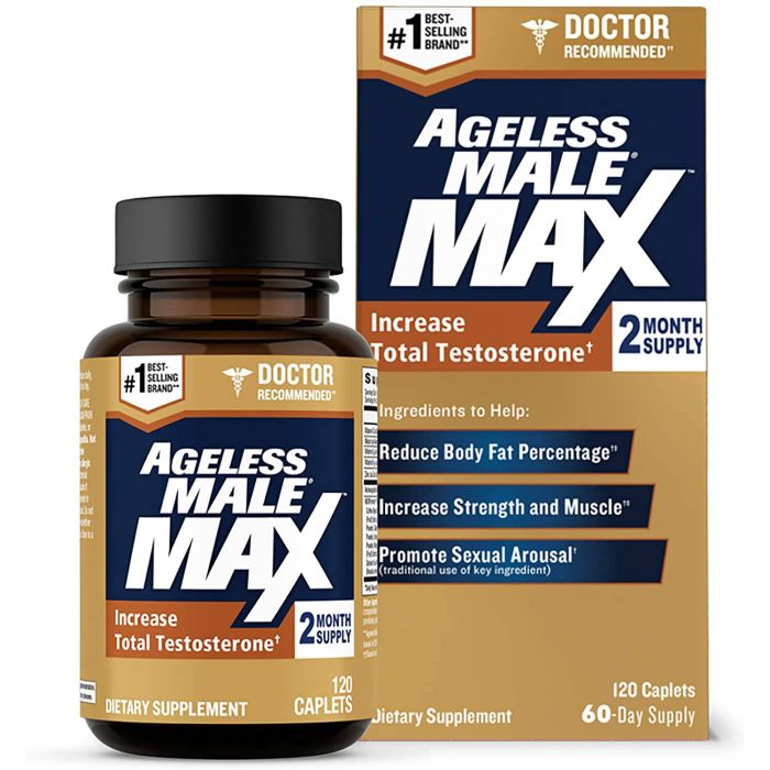 New Vitality 120 Capsules Ageless Male Max Total Testosterone Booster - supplemynts.com