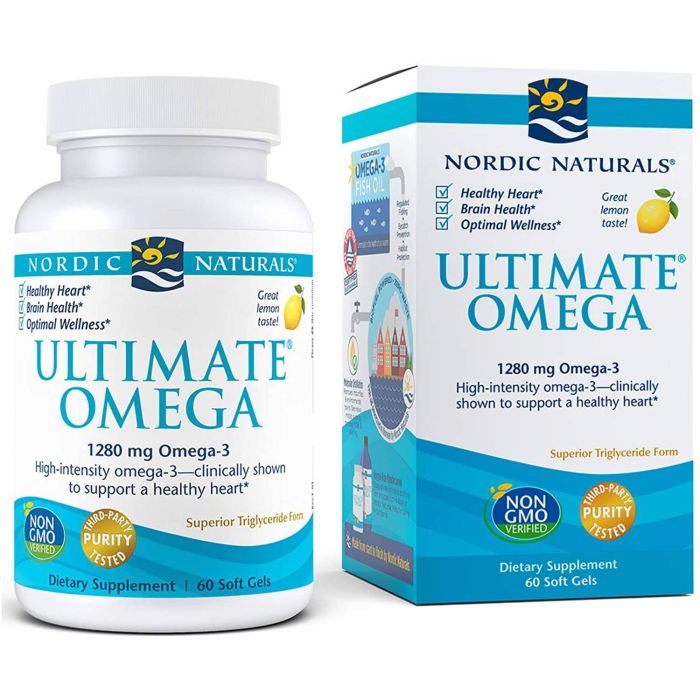Nordic Naturals Ultimate Omega Lemon Flavor Fish Oil 60 Soft Gel Pill - supplemynts.com