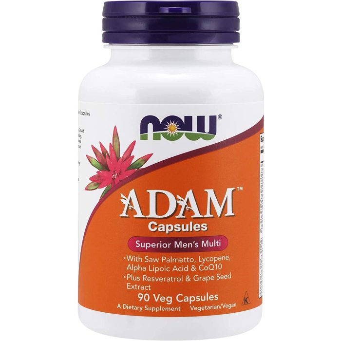 NOW ADAM Superior Men's Multivitamin Saw Palmetto 90 Veggie Caps - supplemynts.com
