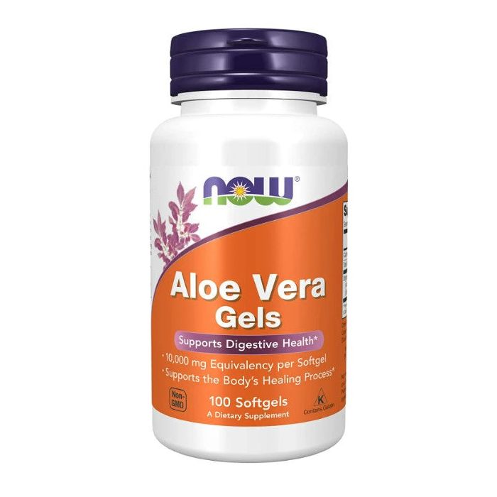 NOW Aloe Vera 10000mg 100 Softgels Digestive Health Support - supplemynts.com