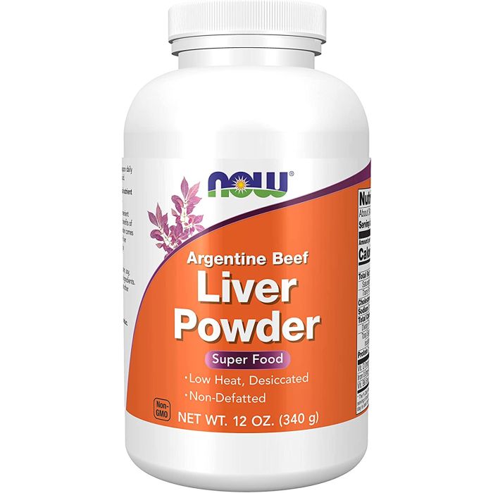NOW Argentine Beef Liver Powder 12 Oz. Non Defatted Super Food - supplemynts.com