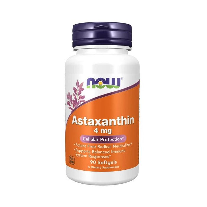 NOW Astaxanthin 4mg 90 Softgels Cellular Protaction Supplement - supplemynts.com