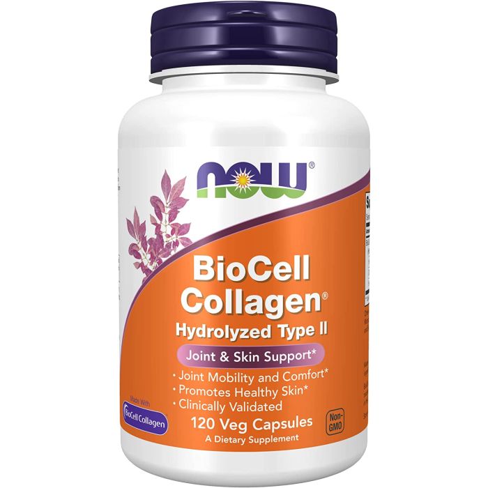 NOW BioCell Collagen Hydrolyzed Type II Joint Support 120 Veggie Caps - supplemynts.com