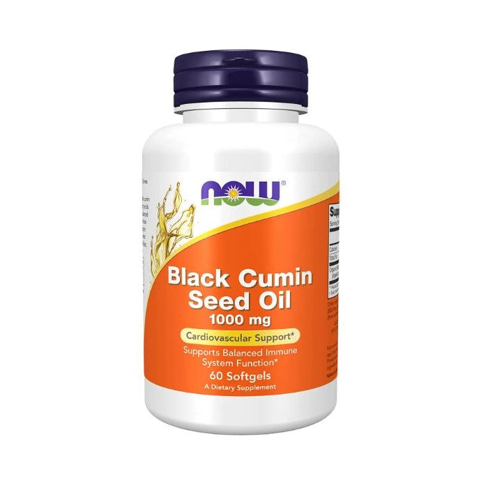 NOW Black Cumin Seed Oil 1000mg Cardiovascular Support 60 Softgels - supplemynts.com