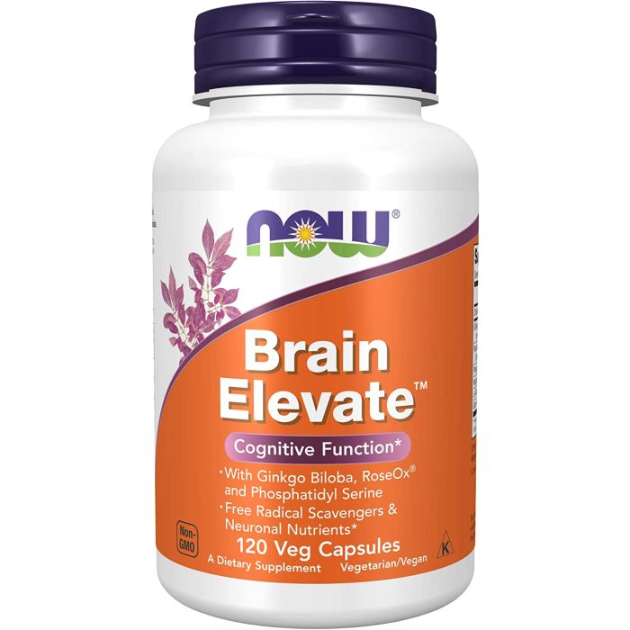 NOW Brain Elevate Cognitive Function Ginkgo Biloba 120 Veggie Caps - supplemynts.com