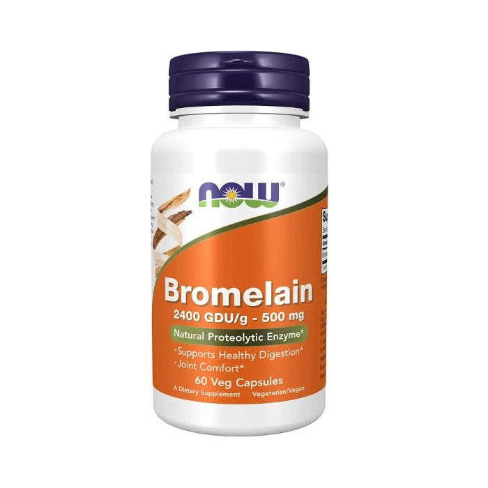 NOW Bromelain 2400 GDU/g 500mg Veggie Caps Digestion Support - supplemynts.com