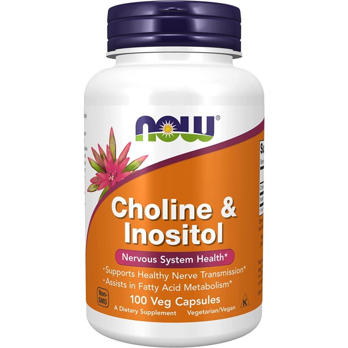 NOW Choline & Inositol Nervous System Health 100 Veggie Caps - supplemynts.com