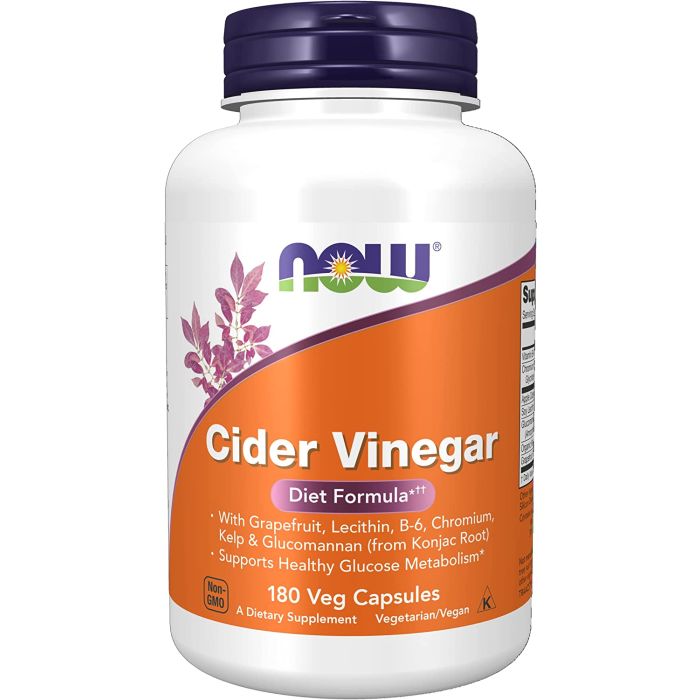 NOW Cider Vinegar Diet Formula 180 Veggie Caps Grapefruit Lecithin - supplemynts.com
