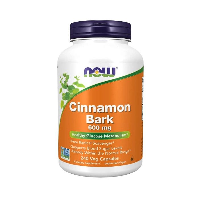 NOW Cinnamon Bark 600mg Healthy Glucose Metabolism Support 240 Caps - supplemynts.com