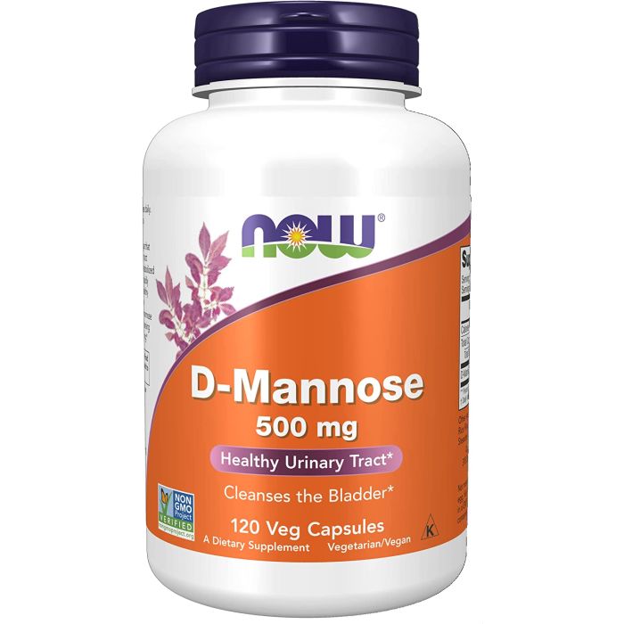 NOW D-Mannose 500mg Healthy Urinary Tract 120 Veggie Caps - supplemynts.com
