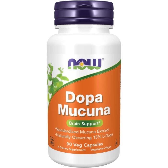 NOW Dopa Mucuna Brain Support Supplement 90 Veggie Caps - supplemynts.com