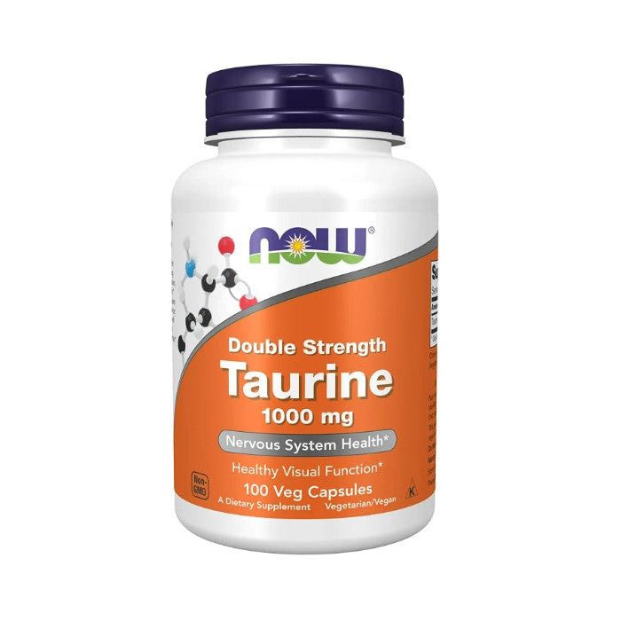 NOW Double Strength Taurine 1000mg Nervous System Health Veggie Caps - supplemynts.com