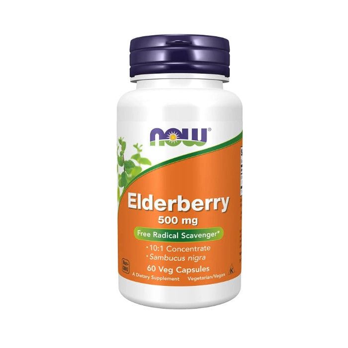 NOW Elderberry 500mg Free Radical Scavenger 60 Veggie Caps - supplemynts.com
