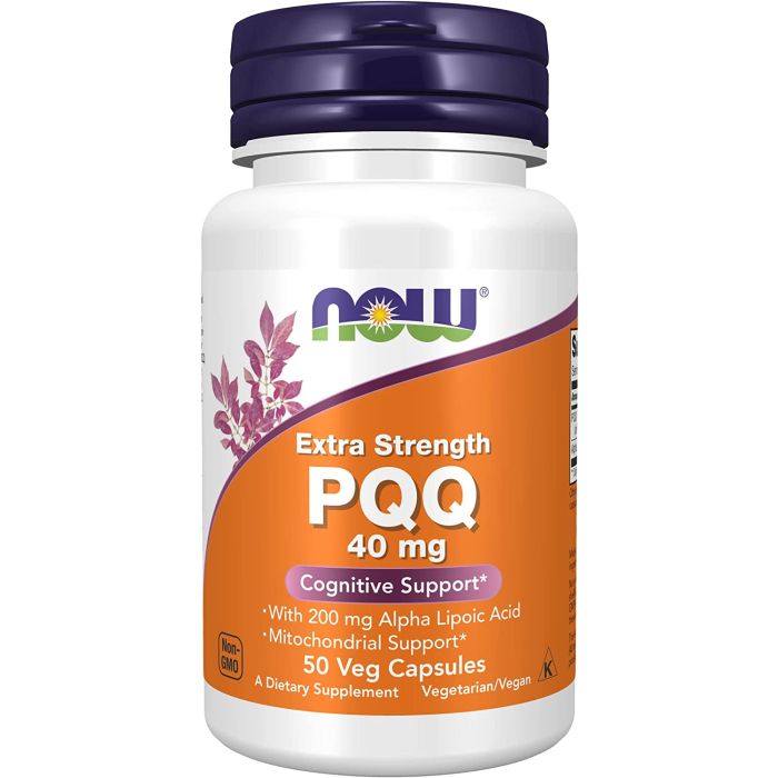 NOW Extra Strength PQQ 40mg 50 Veggie Caps Cognitive Support - supplemynts.com