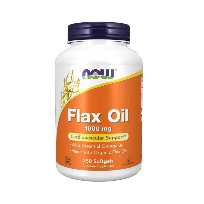 NOW Flax Oil 1000mg 250 Softgels Cardiovascular Support Supplement - supplemynts.com