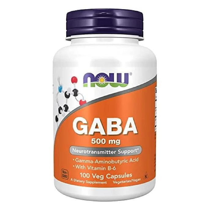 NOW GABA 500mg Natural Neurotransmitter Support Veggie Caps - supplemynts.com