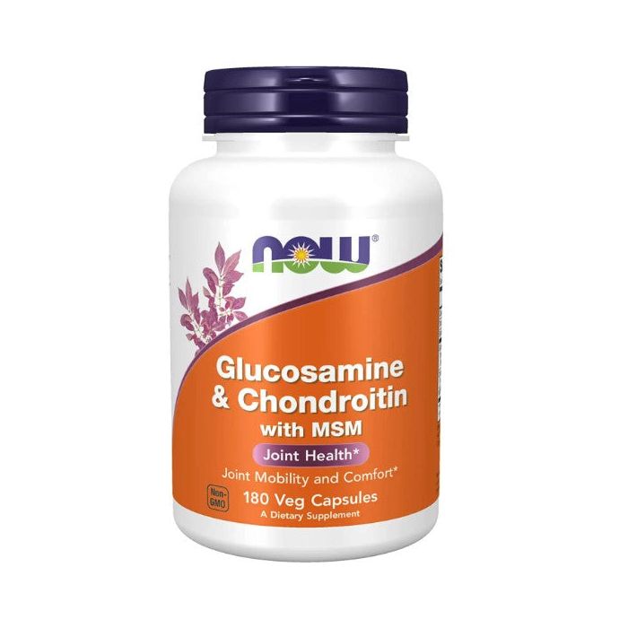 NOW Glucosamine & Chondroitin with MSM 180 Veggie Caps Joint Health - supplemynts.com