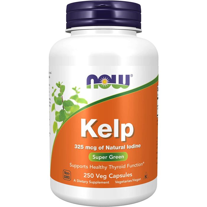 NOW Kelp 325mcg Natural Iodine 250 Veggie Cap Healthy Thyroid Function - supplemynts.com
