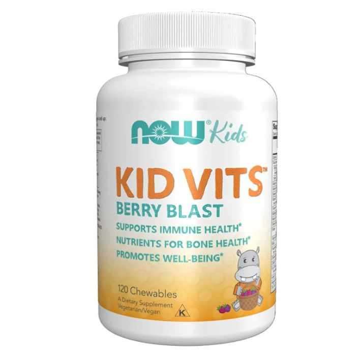 NOW Kid Vits Berry Blast Immune Support 120 Round Shaped Chewables - supplemynts.com