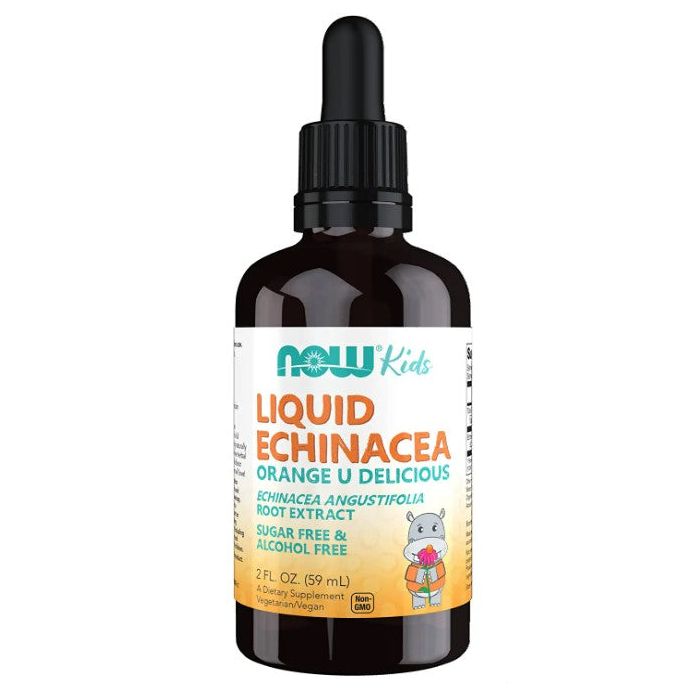 NOW Kids Liquid Echinacea 2 Fl Oz Orange Flavor Sugar Free - supplemynts.com