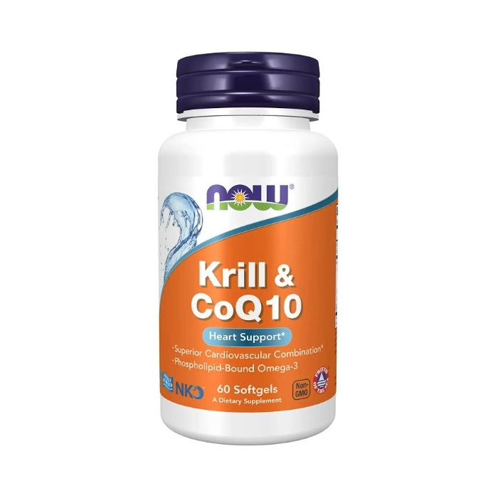 NOW Krill & CoQ10 Hearth Support Supplement 60 Softgels - supplemynts.com