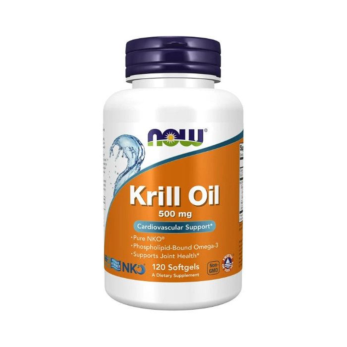 NOW Krill Oil 500mg 120 Softgels Cardiovascular Support Supplement - supplemynts.com