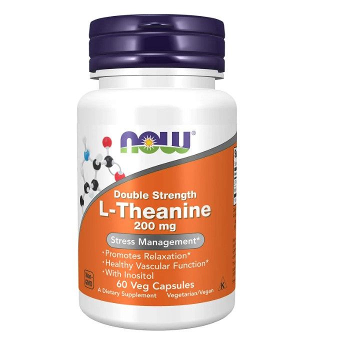NOW L-Theanine 200mg Capsules Stress Management Supplement - supplemynts.com