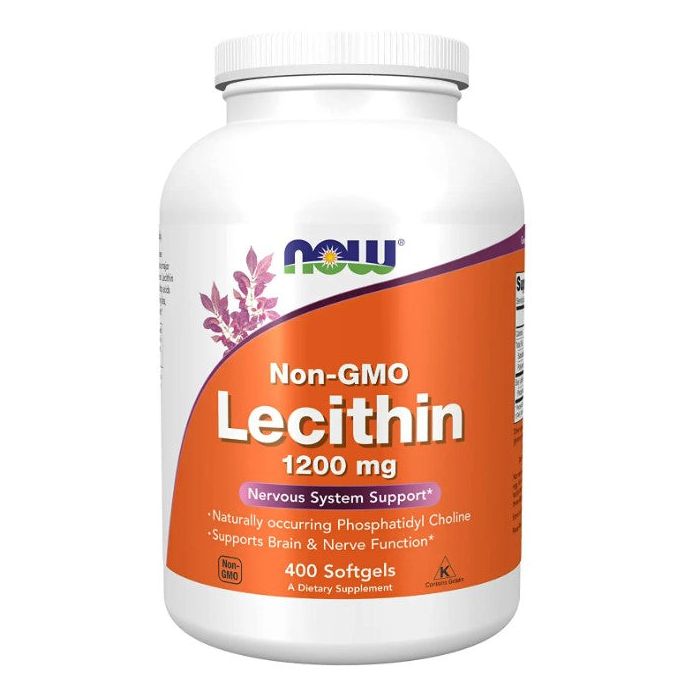 NOW Lecithin 1200mg Non GMO 400 Softgels Nervous System Support - supplemynts.com
