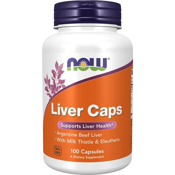 NOW Liver Caps Milk Thistle & Eleuthero 100 Caps - supplemynts.com