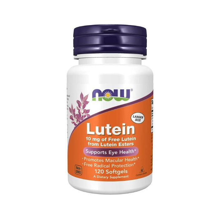 NOW Lutein 10 mg 120 Softgels Eye Health Support Supplement - supplemynts.com