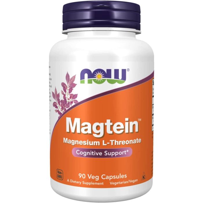 NOW Magtein Magnesium L Threonate Cognitive Support 90 Veggie Caps - supplemynts.com