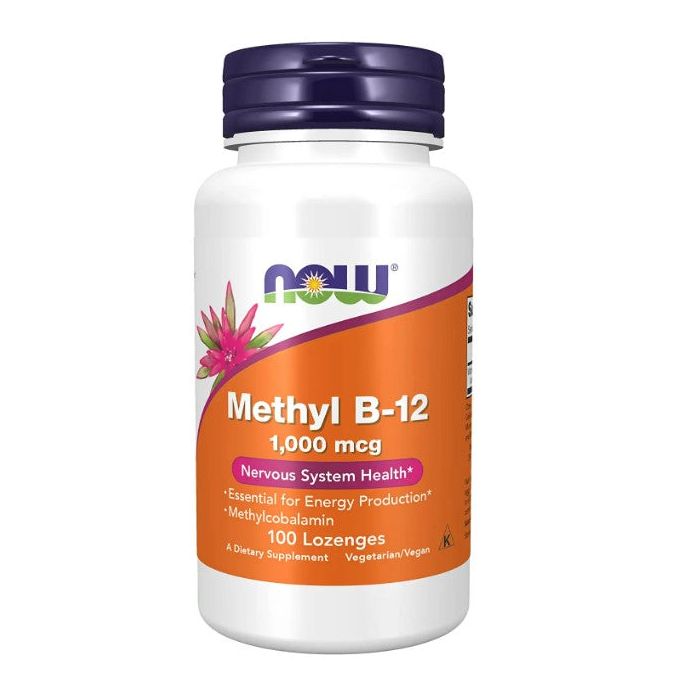 NOW Methyl B-12 1000 mcg Nervous System Health Support 100 Lozenges - supplemynts.com
