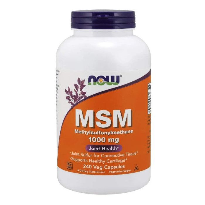 NOW MSM (Methylsulfonylmethane) 1000mg 240 Veggie Caps Joint Health - supplemynts.com