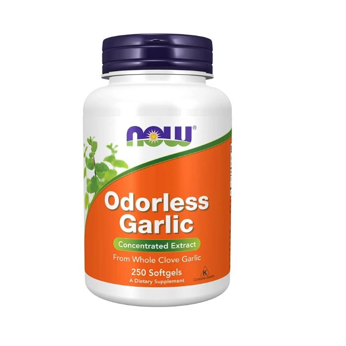 NOW Odorless Garlic Concentrated Extract 250 Softgels - supplemynts.com
