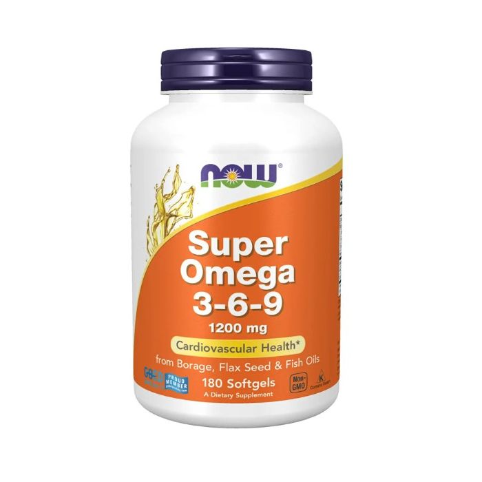 NOW Omega 3-6-9 1200mg 180 Softgels Cardiovascular Health - supplemynts.com